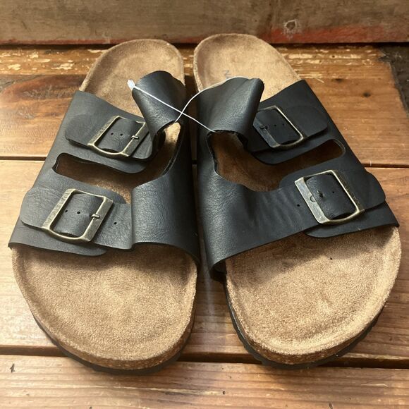Nautica NWOT Men\'s Double Buckle Slide Sandal Size 10 Black Rubber Grip Sole main image 7